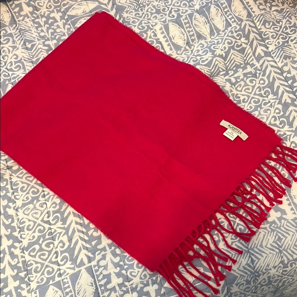 Pink Fringe Scarf